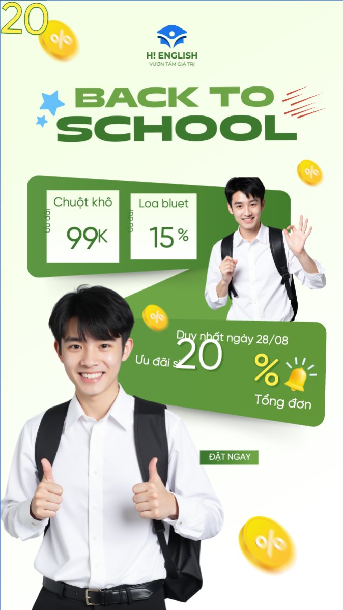 Mẫu Bài post MXH (9:16) Tựu trường, nhập học, văn phòng phẩm, giáo dục, education, school, trường học, hiện đại, modern — LayerPic