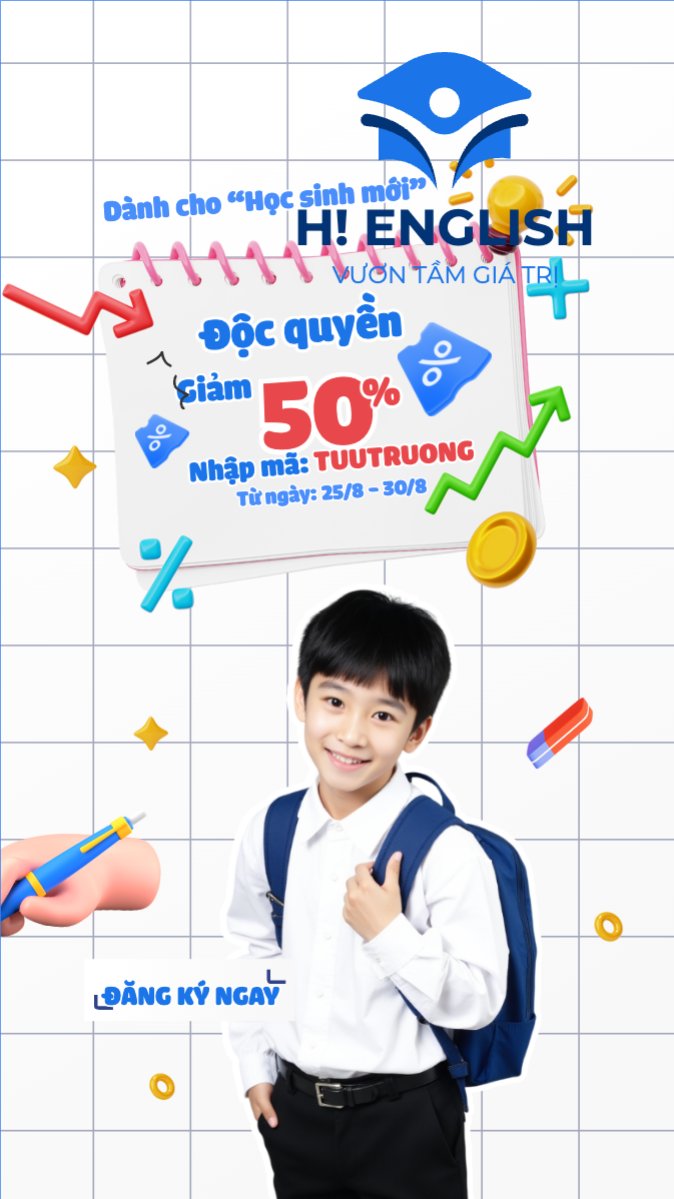 Mẫu Bài post MXH (9:16) Tựu trường, nhập học, văn phòng phẩm, giáo dục, education, school, trường học, hiện đại, modern — LayerPic