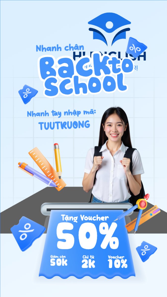 Mẫu Bài post MXH (9:16) Tựu trường, nhập học, văn phòng phẩm, giáo dục, education, school, trường học, hiện đại, modern — LayerPic