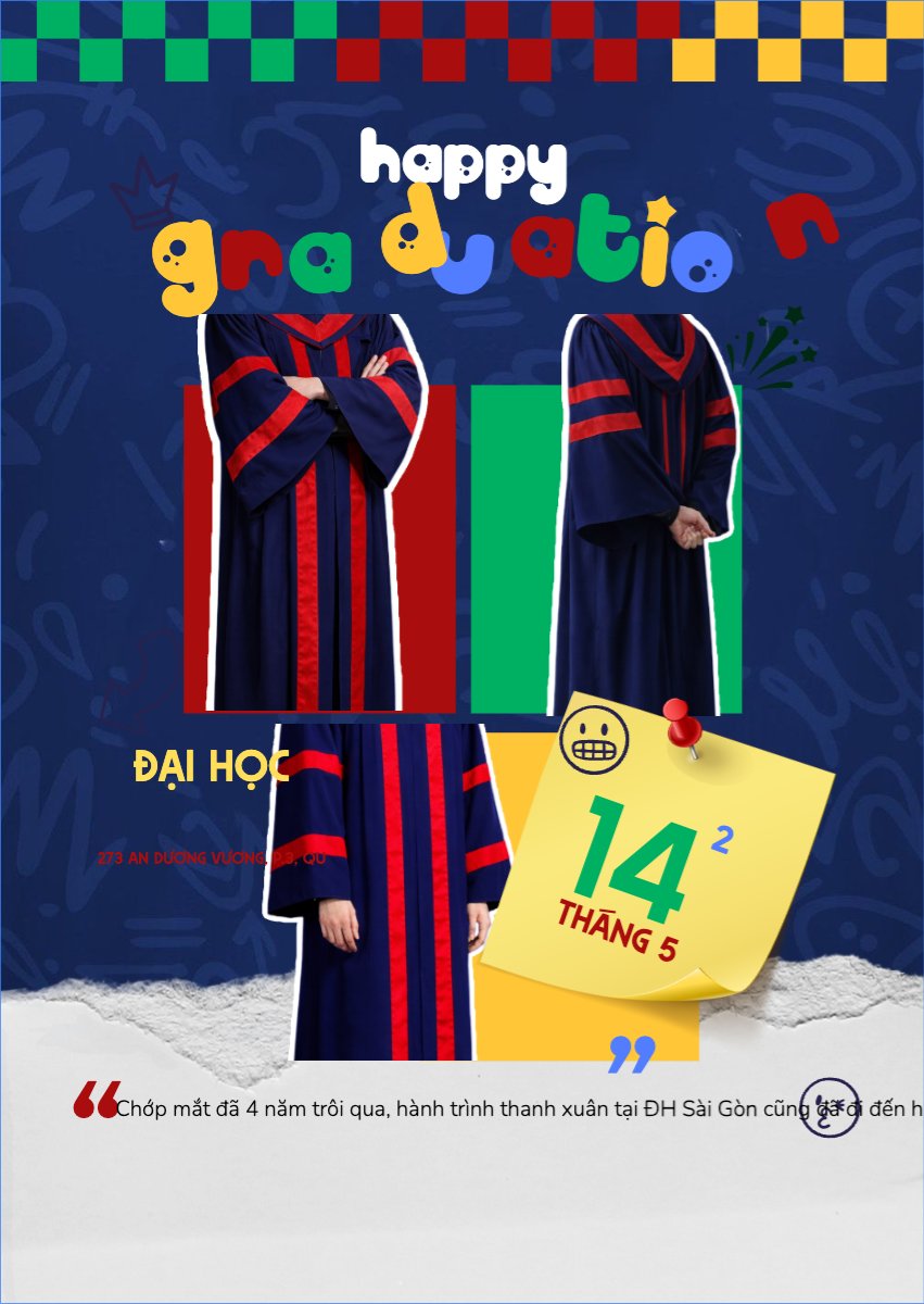 Mẫu Thư mời Happy graduation dễ thương — LayerPic