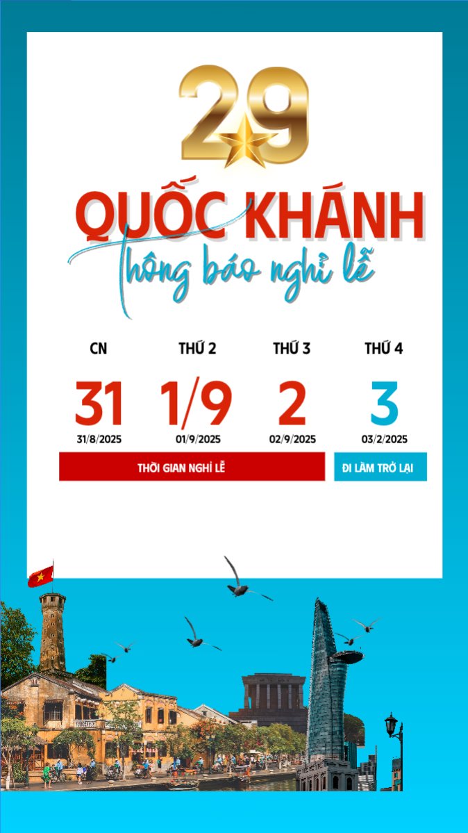 Mẫu Bài post MXH (9:16) 2/9, Quốc Khánh, lễ hội, thông báo, lịch nghỉ, Việt Nam, sự kiện, event, hiện đại, modern — LayerPic
