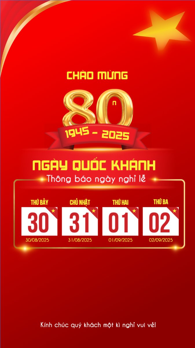 Mẫu Bài post MXH (9:16) 2/9, Quốc Khánh, lễ hội, thông báo, lịch nghỉ, Việt Nam, sự kiện, event, hiện đại, modern — LayerPic