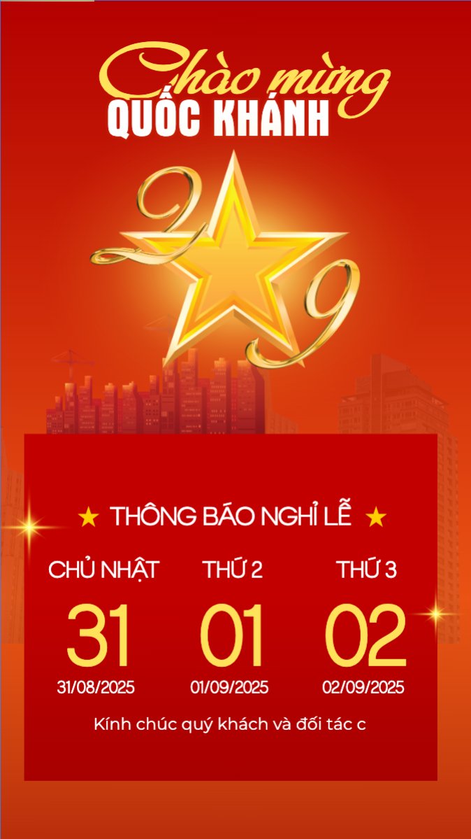 Mẫu Bài post MXH (9:16) 2/9, Quốc Khánh, lễ hội, thông báo, lịch nghỉ, Việt Nam, sự kiện, event, hiện đại, modern — LayerPic