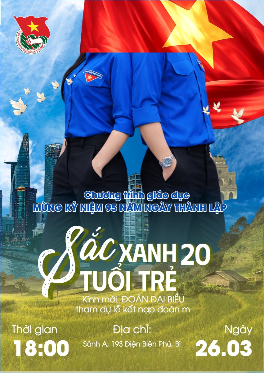 Mẫu Thư mời Kỷ niệm ngày thành lập Đoàn TNCS Hồ Chí Minh 26/3 — LayerPic