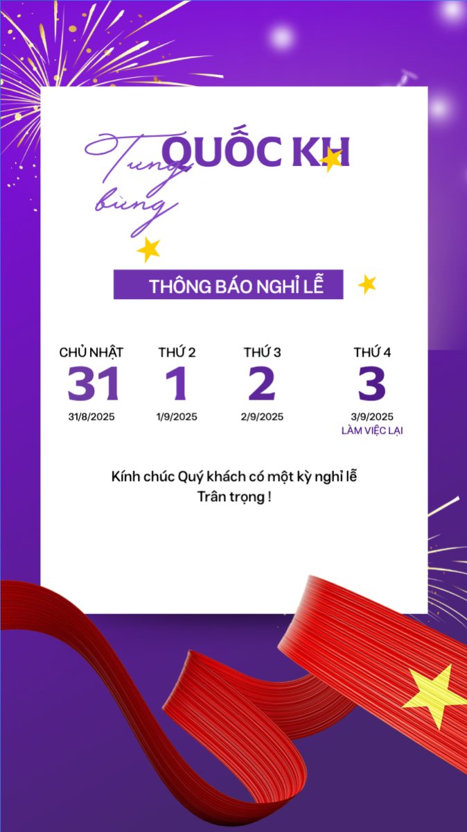 Mẫu Bài post MXH (9:16) 2/9, Quốc Khánh, lễ hội, thông báo, lịch nghỉ, Việt Nam, sự kiện, event, hiện đại, modern — LayerPic