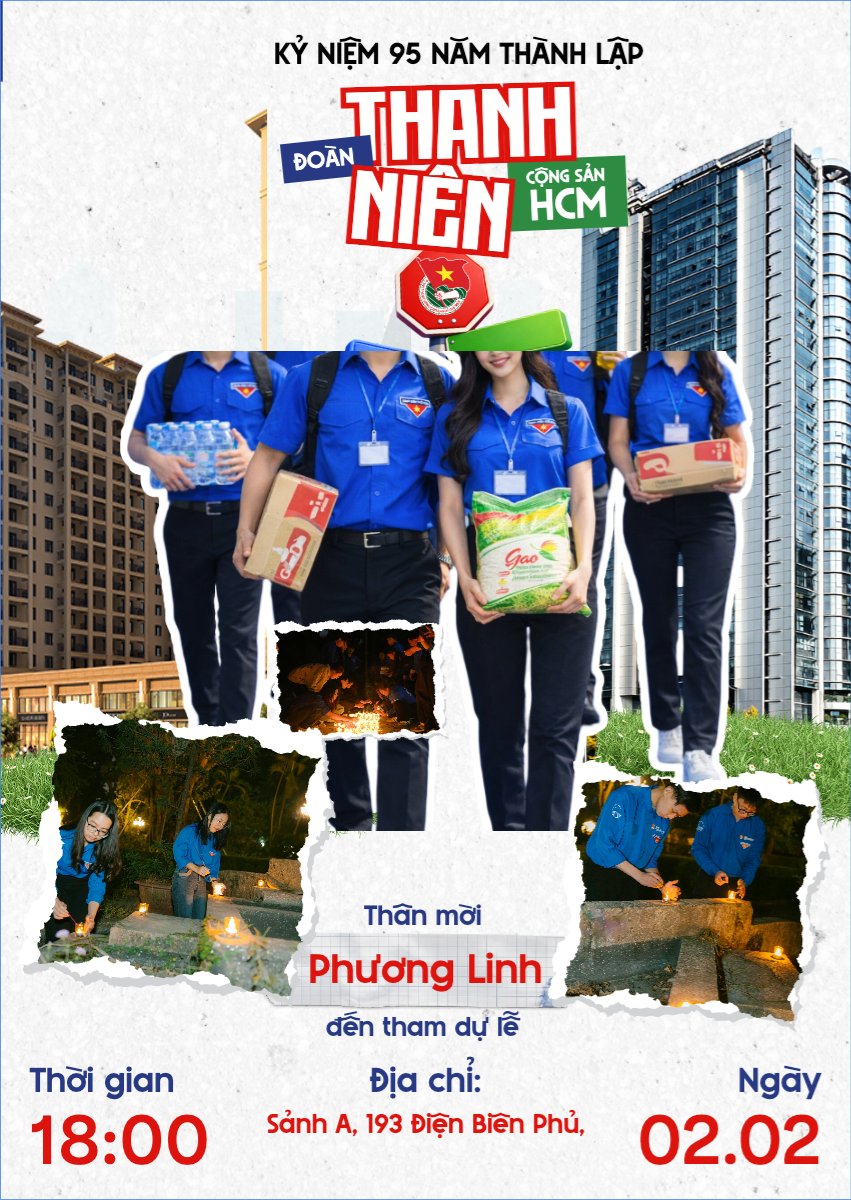 Mẫu Thư mời Kỷ niệm ngày thành lập Đoàn TNCS Hồ Chí Minh 26/3 — LayerPic