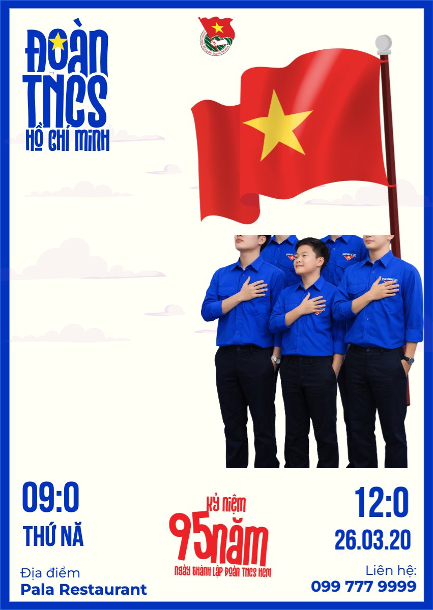 Mẫu Thư mời Kỷ niệm ngày thành lập Đoàn TNCS Hồ Chí Minh 26/3 — LayerPic