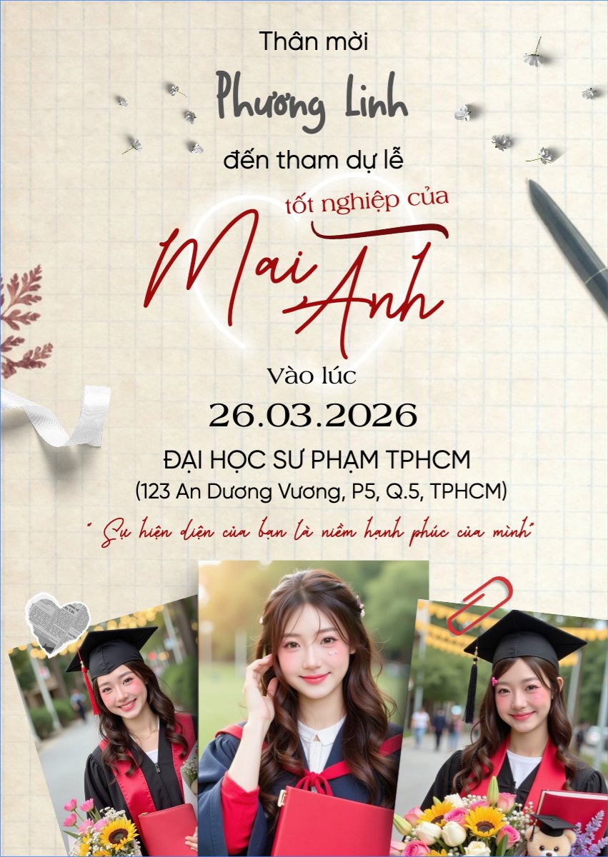 Mẫu Thư mời Thân mời tốt nghiệp — LayerPic