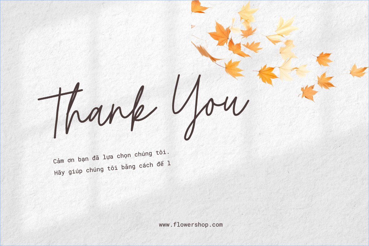 Mẫu Thank you card Hiện đại, sang trọng, morden, nhẹ nhàng, hoa lá — LayerPic