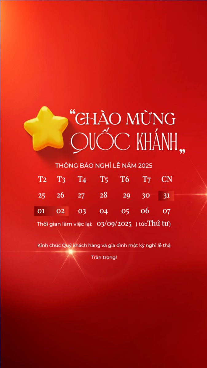 Mẫu Bài post MXH (9:16) 2/9, Quốc Khánh, lễ hội, thông báo, lịch nghỉ, Việt Nam, sự kiện, event, hiện đại, modern — LayerPic