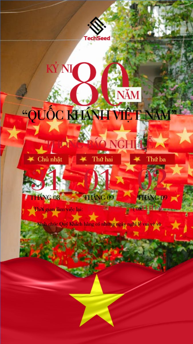 Mẫu Bài post MXH (9:16) 2/9, Quốc Khánh, lễ hội, thông báo, lịch nghỉ, Việt Nam, sự kiện, event, hiện đại, modern — LayerPic