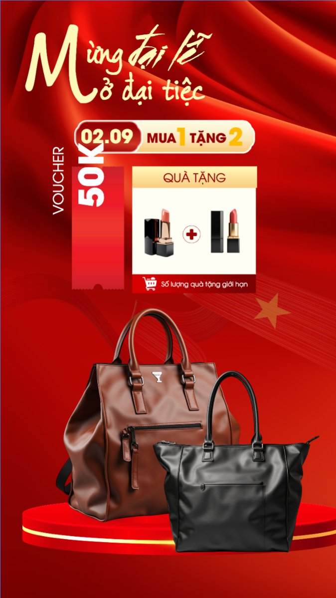 Mẫu Bài post MXH (9:16) 2/9, Quốc Khánh, lễ hội, Việt Nam, fashion, thời trang, quần áo, trang phục, clothes, outfit, túi, bag, hiện đại, modern — LayerPic