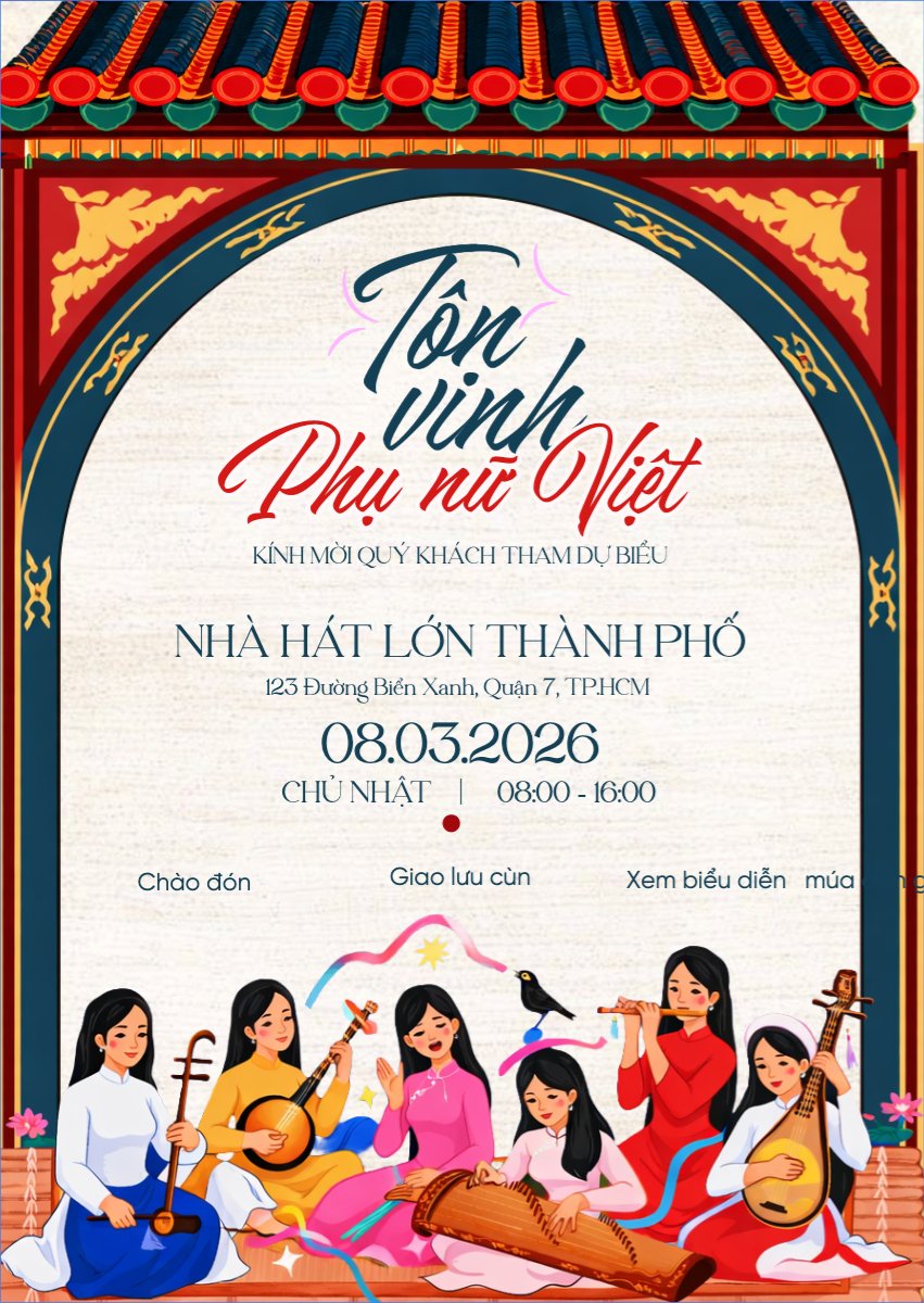 Mẫu Thư mời Tôn vinh phụ nữ Việt — LayerPic