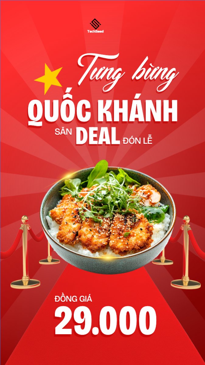 Mẫu Bài post MXH (9:16) 2/9, Quốc Khánh, lễ hội, Việt Nam, đồ ăn, food, thực phẩm, ẩm thực, món ăn, F&B, thức ăn, hiện đại, modern — LayerPic
