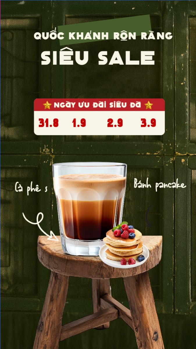 Mẫu Bài post MXH (9:16) 2/9, Quốc Khánh, lễ hội, Việt Nam, nước uống, juice, giải khát, F&B, drink, cổ điển, vintage, retro, classic — LayerPic