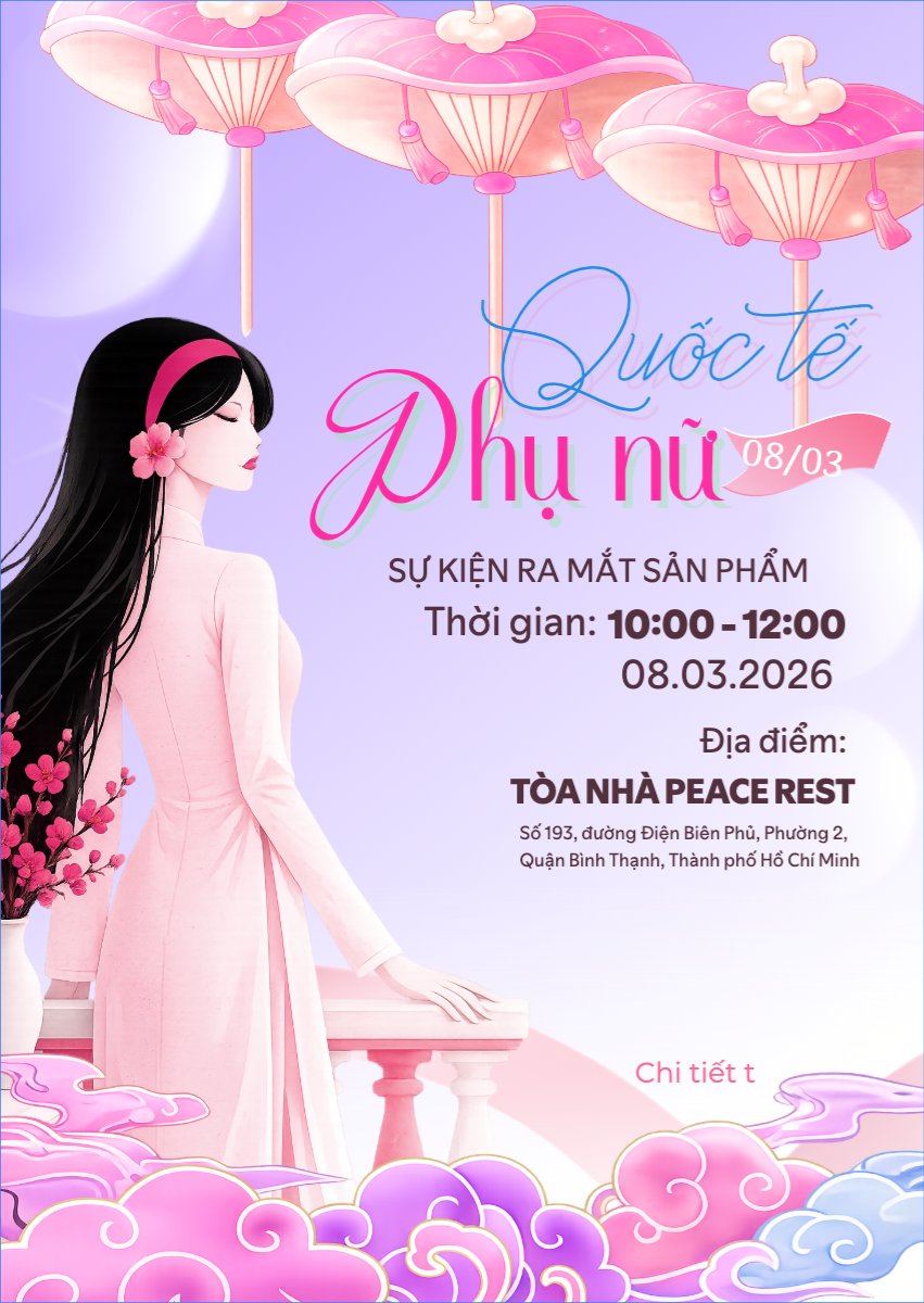 Mẫu Thư mời Ra mắt sản phẩm quốc tế phụ nữ — LayerPic