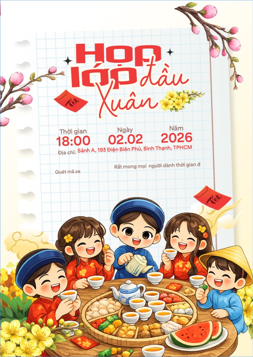 Mẫu Thư mời Họp lớp đầu xuân — LayerPic