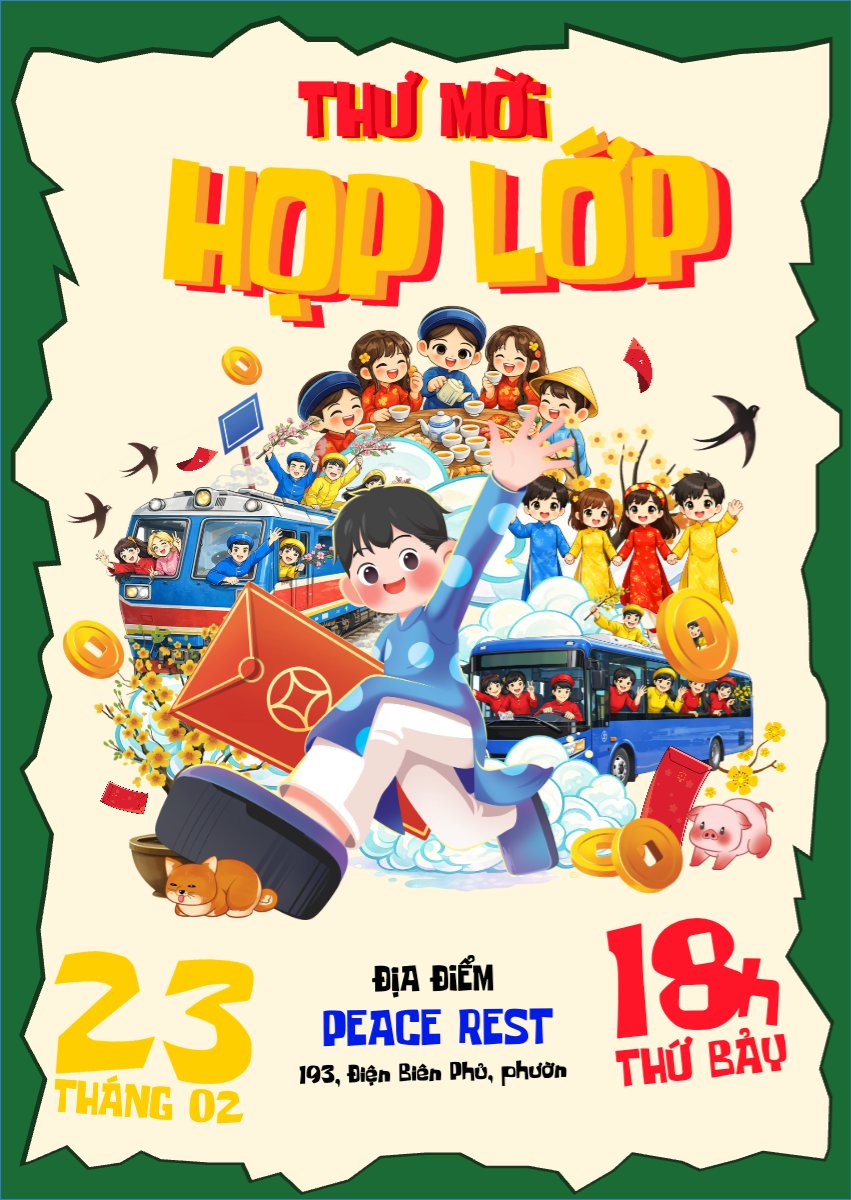 Mẫu Thư mời Thư mời họp lớp — LayerPic