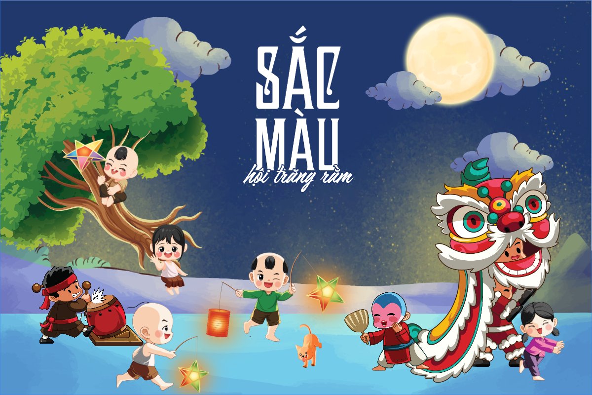 Mẫu Thank you card Trung thu, Tết Đoàn Viên, mid-autumn festival, sự kiện, event, dễ thương, cute, chibi, hoạt hình, cartoon — LayerPic