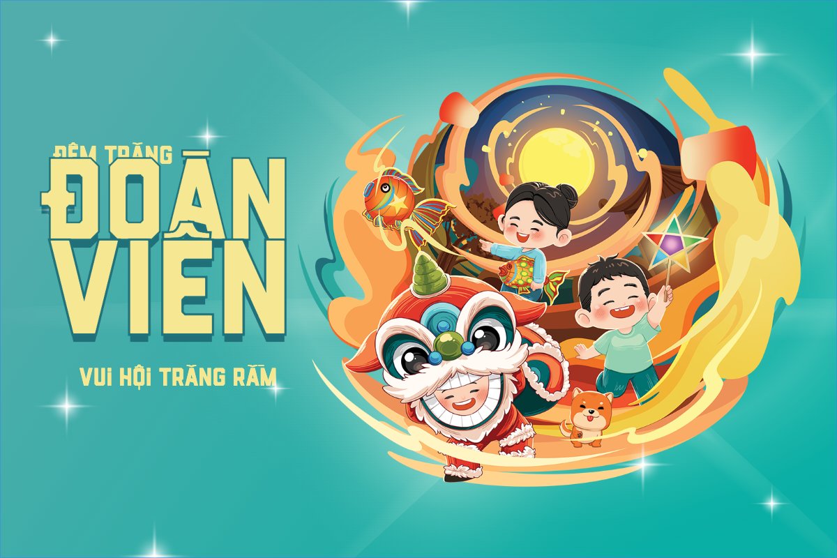 Mẫu Thank you card Trung thu, Tết Đoàn Viên, mid-autumn festival, sự kiện, event, dễ thương, cute, chibi, hoạt hình, cartoon — LayerPic