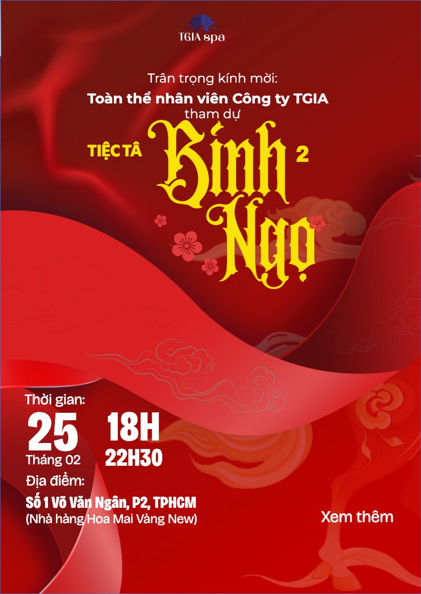 Mẫu Thư mời Tiệc tân niên Bính ngọ 2026 — LayerPic