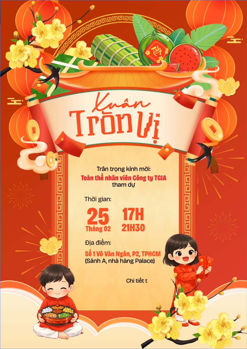 Mẫu Thư mời Xuân trọn vị — LayerPic