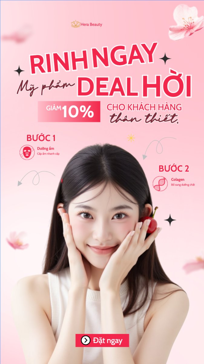 Mẫu Bài post MXH (9:16) Mỹ phẩm, trang điểm, make up, spa, beauty, làm đẹp, thẩm mỹ, cosmetic, hiện đại, morden — LayerPic