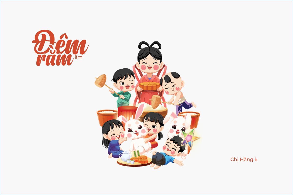 Mẫu Thank you card Trung thu, Tết Đoàn Viên, mid-autumn festival, sự kiện, event, lồng đèn, ẩm thực, food, thực phẩm, chibi, cute, dễ thương — LayerPic