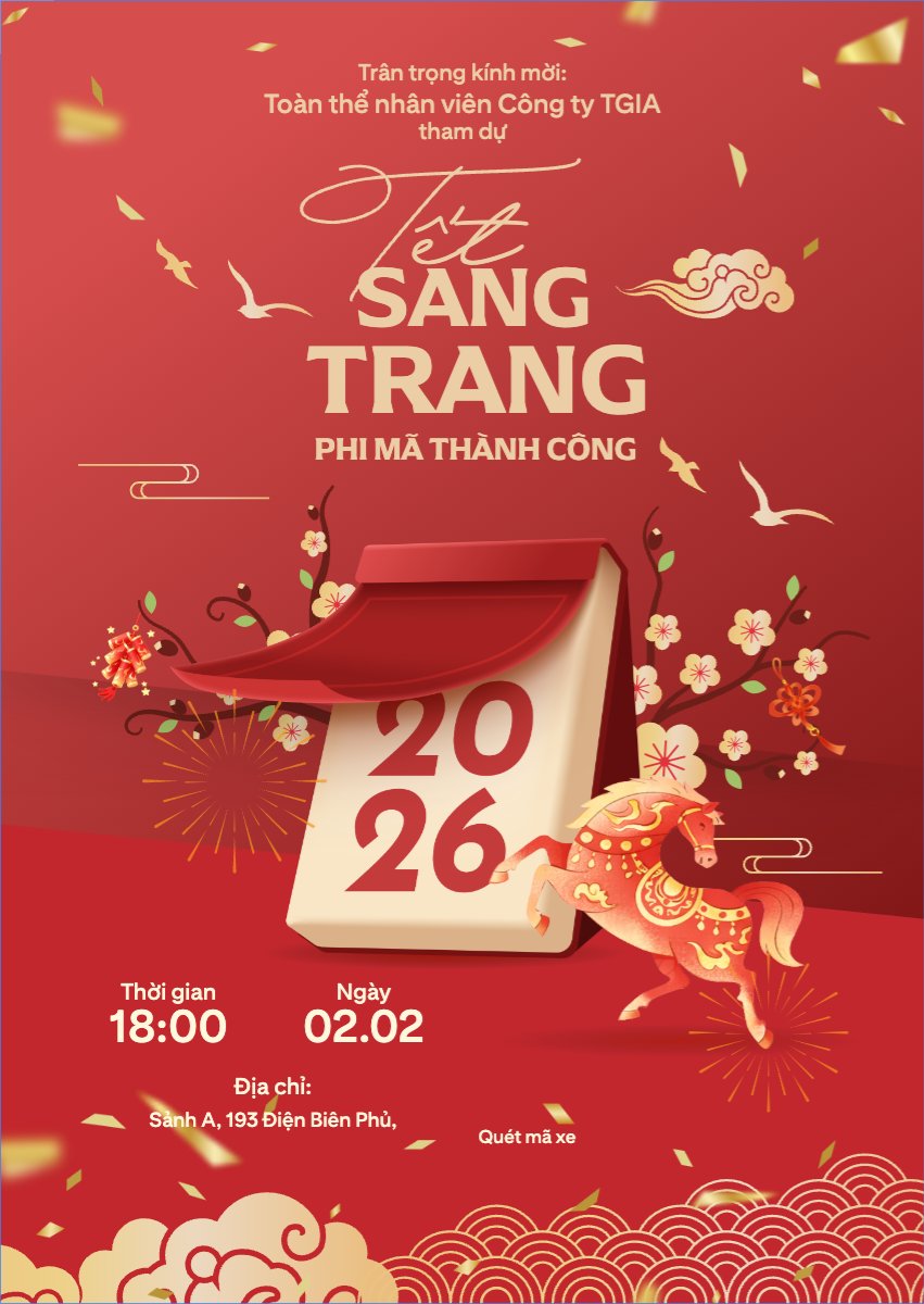 Mẫu Thư mời Tết sang trang phi mã thành công — LayerPic