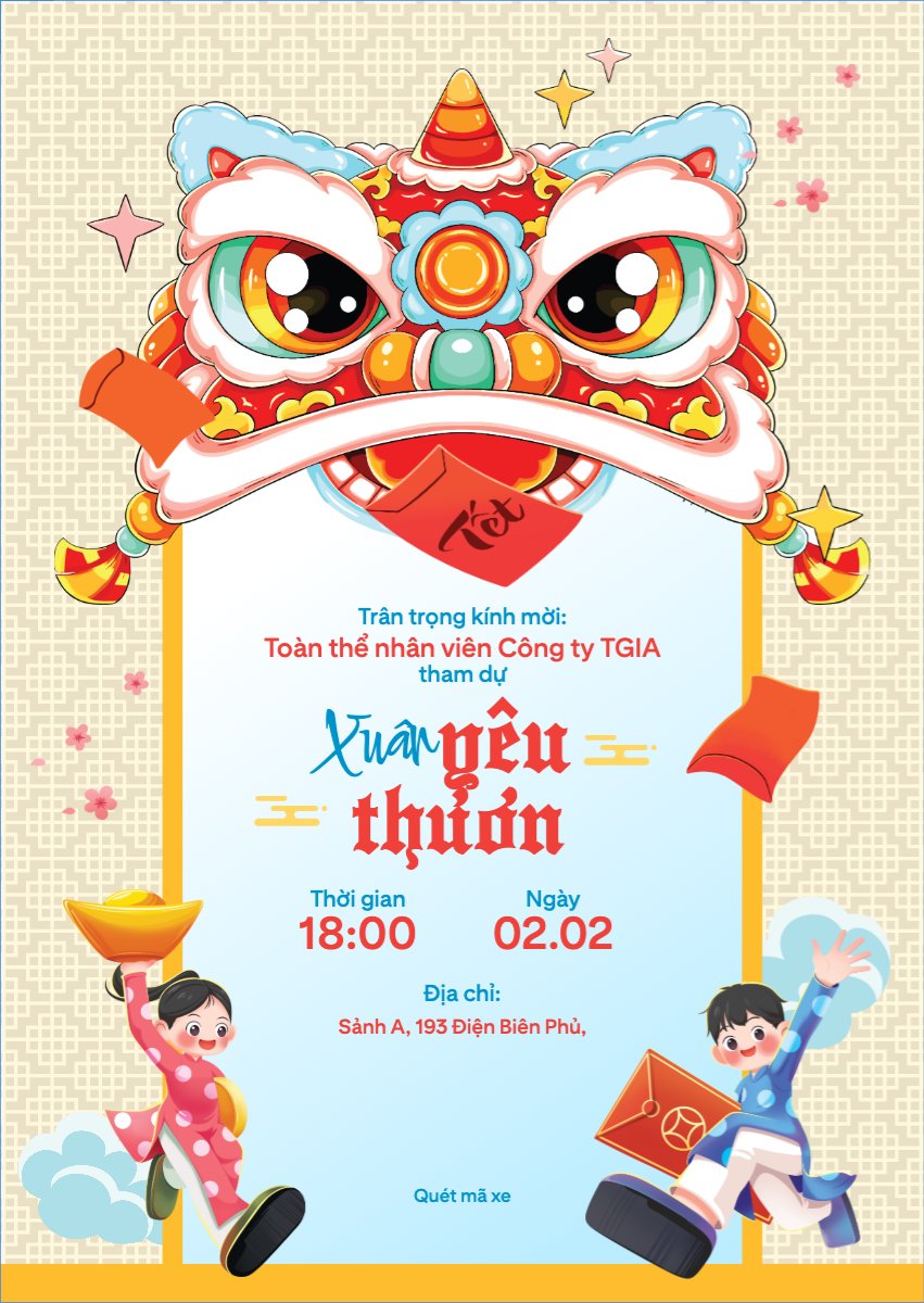 Mẫu Thư mời Xuân yêu thương 2026 — LayerPic