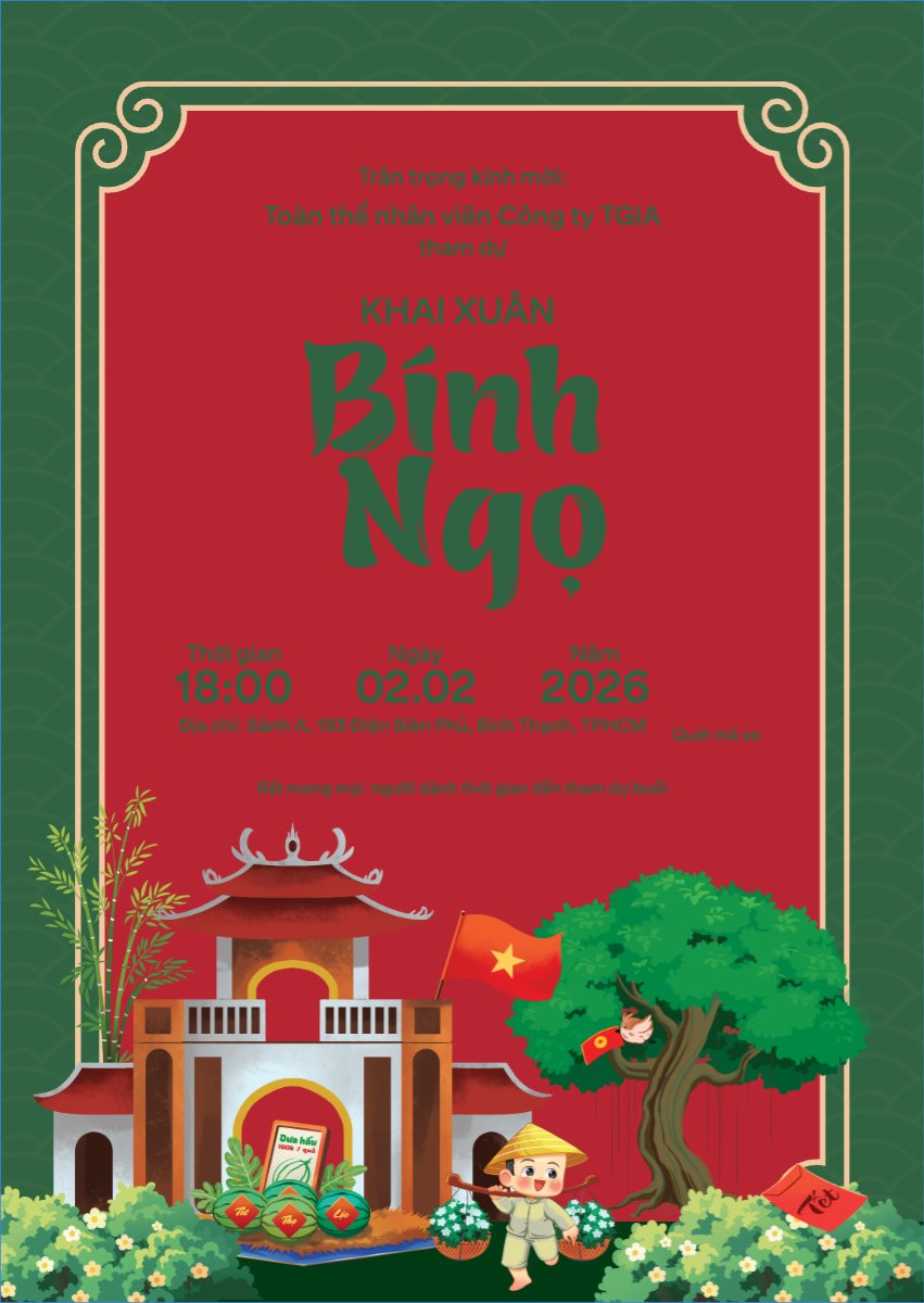 Mẫu Thư mời Khai xuân Bính Ngọ — LayerPic