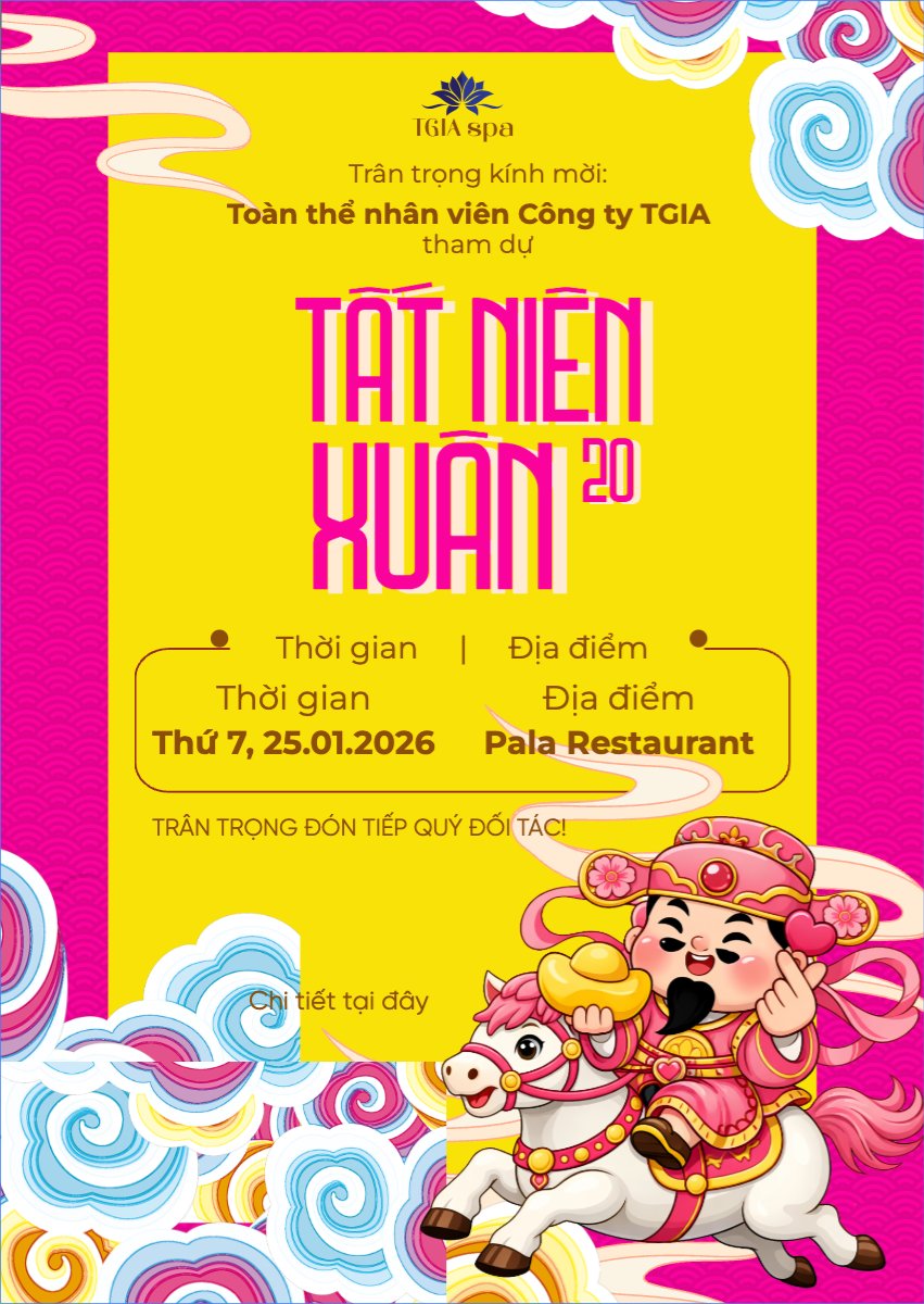 Mẫu Thư mời Thư mời tất niên xuân 2026 — LayerPic