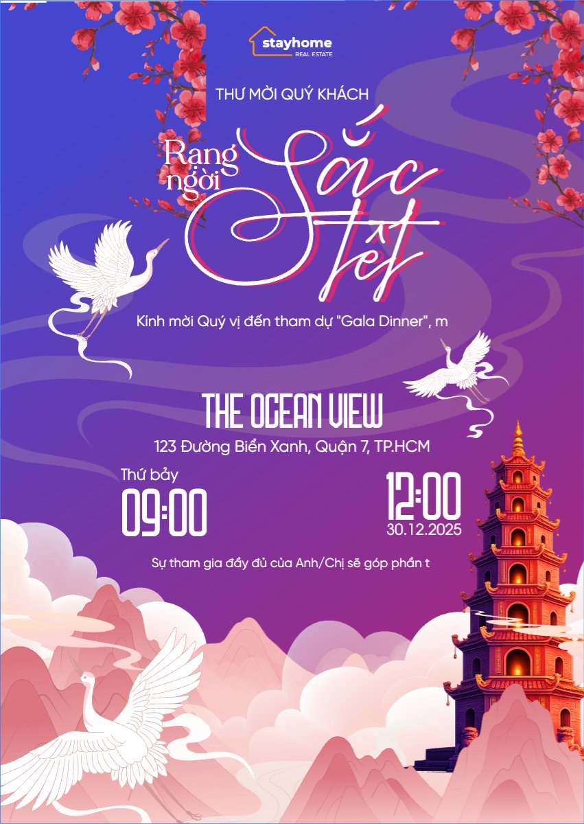 Mẫu Thư mời Thư mời rạng ngời sắc tết — LayerPic
