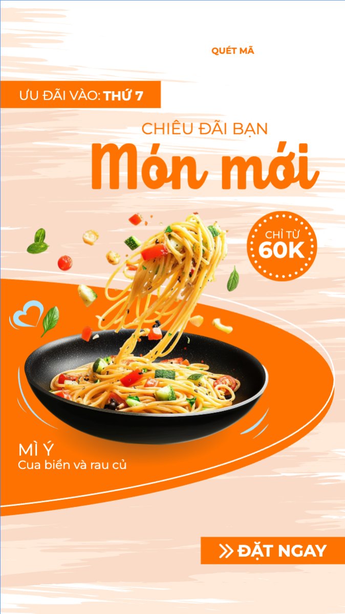 Mẫu Bài post MXH (9:16) Mì, mì xào, noodle, đồ ăn, food, thực phẩm, ẩm thực, món ăn, F&B, nhà hàng, thức ăn, hiện đại — LayerPic