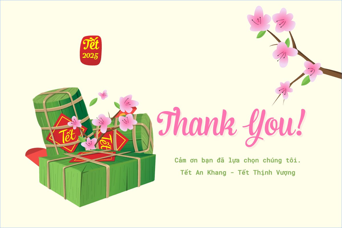 Mẫu Thank you card Tết, Xuân, Ất tỵ, 2025, năm 2025, cổ điển, hoa lá — LayerPic