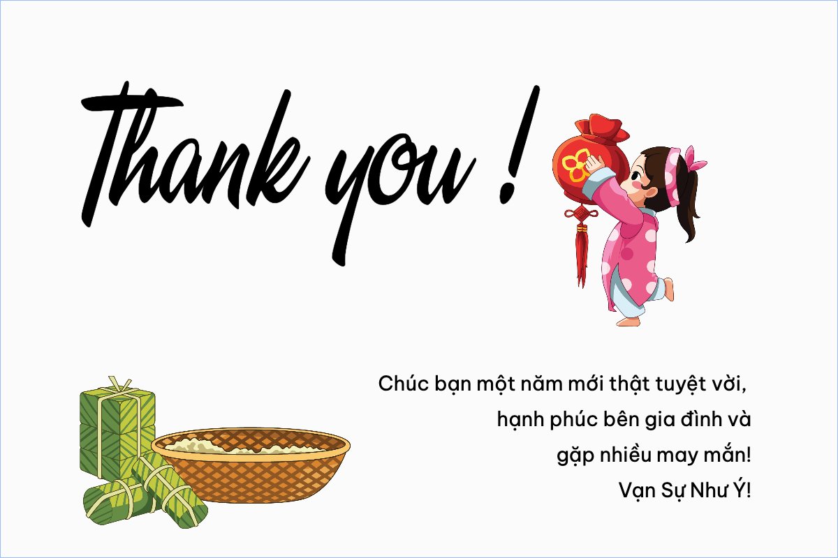 Mẫu Thank you card Tết, Xuân, Ất tỵ, năm 2025, 2025, truyền thống, traditional, dân gian — LayerPic