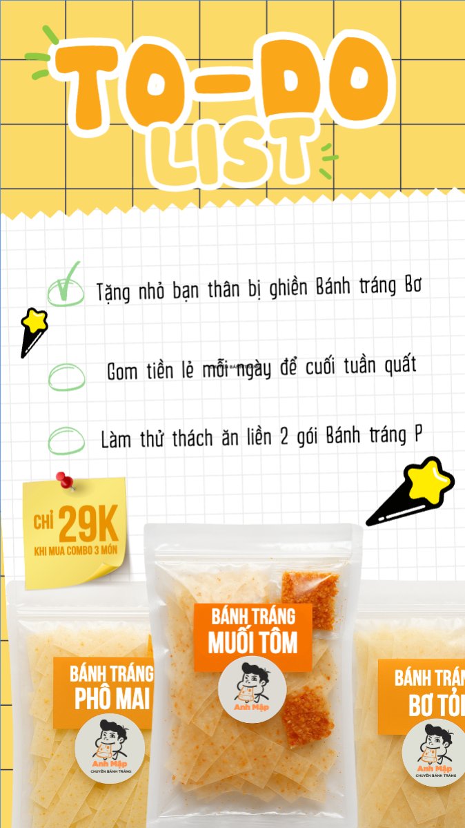 Mẫu Bài post MXH (9:16) Bánh tráng, đồ ăn, food, thực phẩm, ẩm thực, món ăn, F&B, nhà hàng, thức ăn, dễ thương, hiện đại — LayerPic
