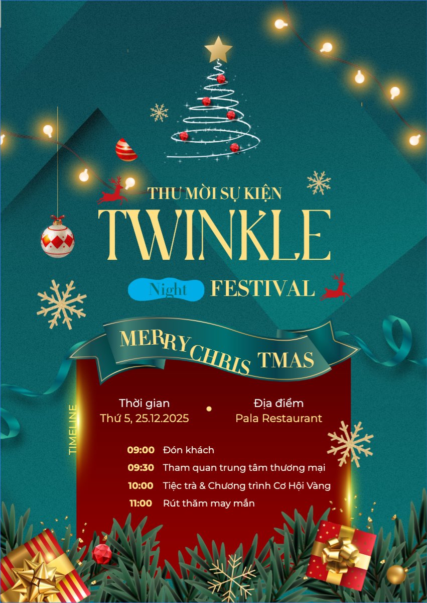 Mẫu Thư mời Twinkle night festival — LayerPic