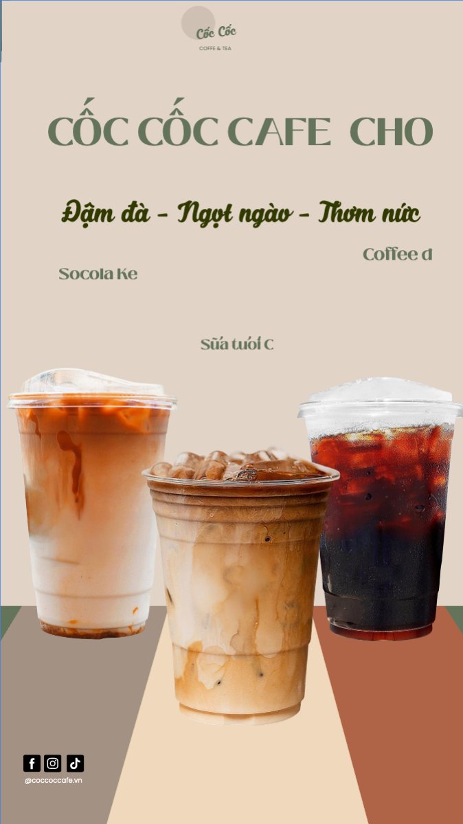 Mẫu Bài post MXH (9:16) Cà phê, coffee, cà phê, nước uống, juice, giải khát, F&B, drink, dễ thương, hiện đại — LayerPic