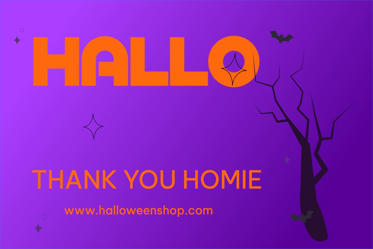 Mẫu Thank you card Halloween, hiện đại, sang trọng, modern — LayerPic