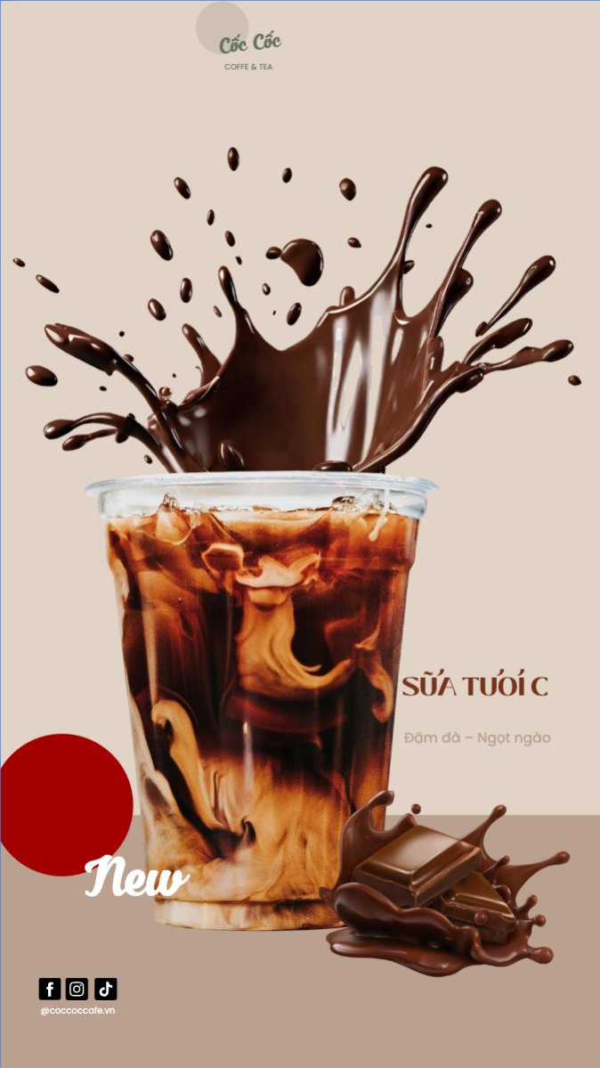 Mẫu Bài post MXH (9:16) Cà phê, coffee, cà phê, nước uống, juice, giải khát, F&B, drink, dễ thương, hiện đại — LayerPic