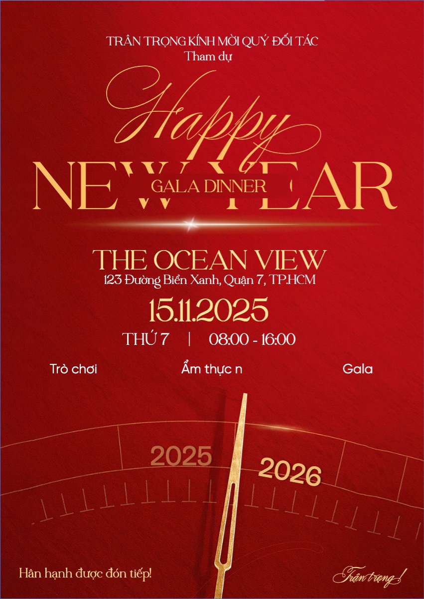 Mẫu Thư mời Gala dinner - Happy new year — LayerPic