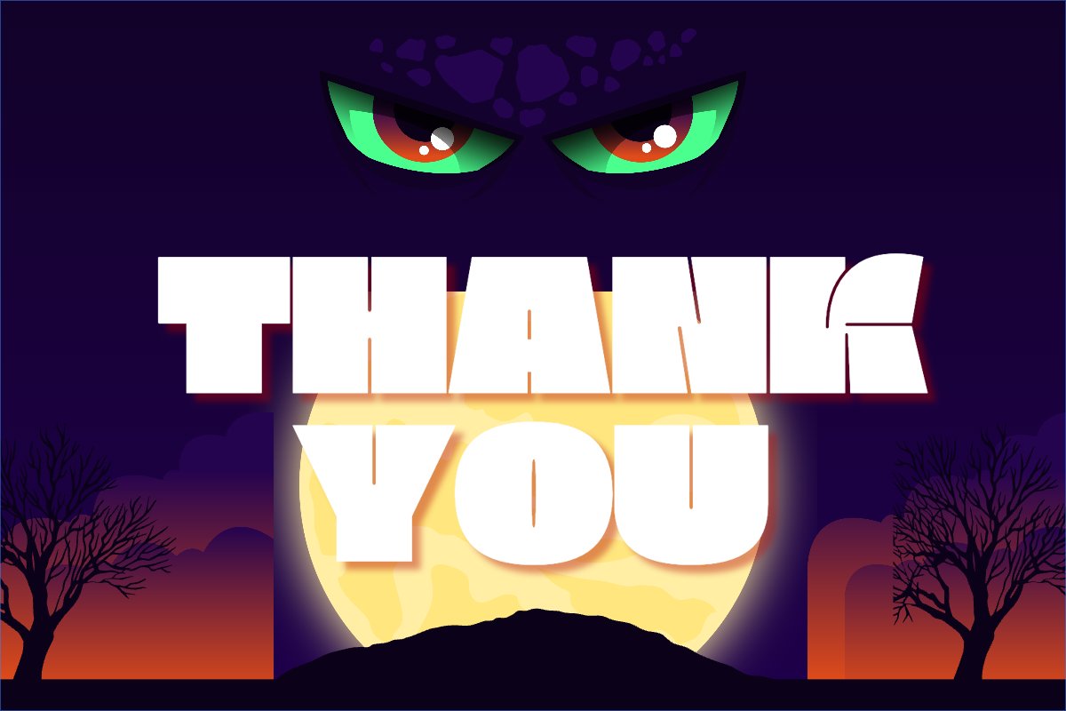 Mẫu Thank you card Halloween, hiện đại, sang trọng, modern — LayerPic