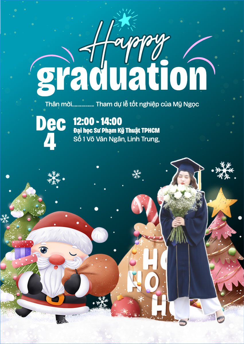 Mẫu Thư mời Happy Graduation Christmas — LayerPic