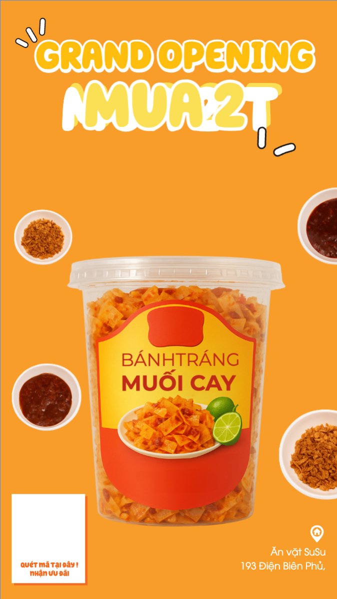 Mẫu Bài post MXH (9:16) Bánh tráng, đồ ăn, food, thực phẩm, ẩm thực, món ăn, F&B, nhà hàng, thức ăn, dễ thương, hiện đại — LayerPic