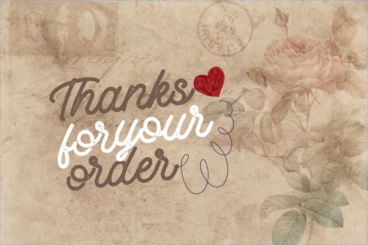 Mẫu Thank you card Cổ điển, vintage, retro, classic, rose, hoa hồng — LayerPic
