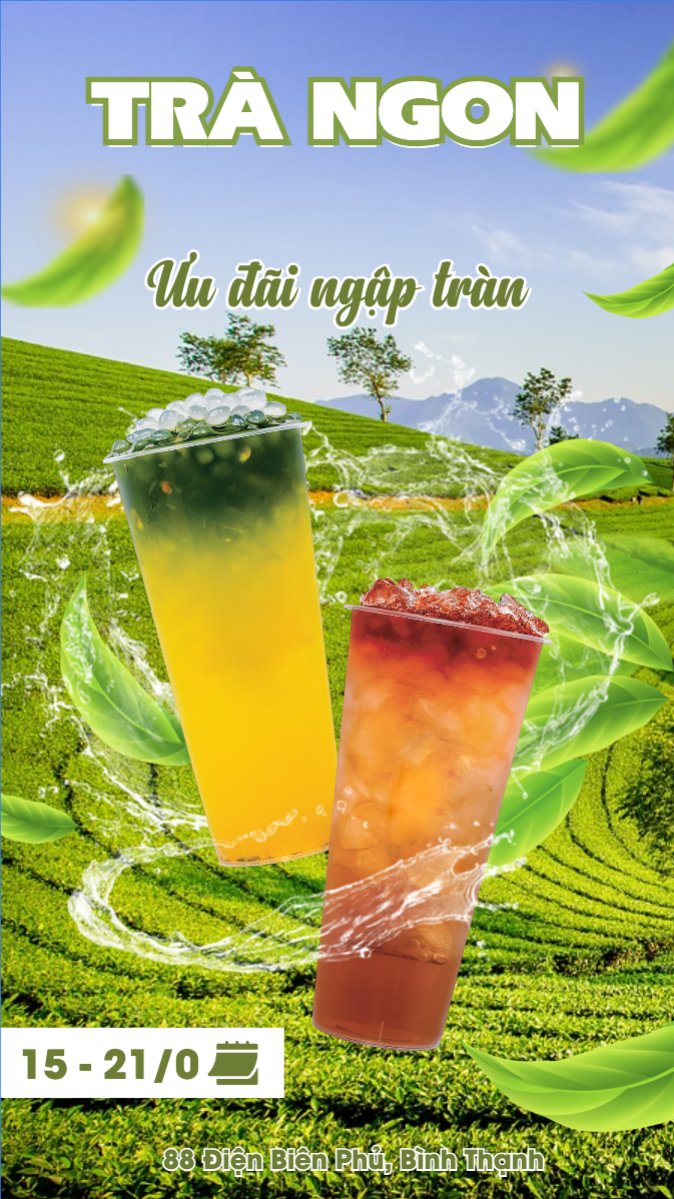 Mẫu Bài post MXH (9:16) Nước uống, juice, giải khát, F&B, drink, nước ép, trà sữa, milk tea, cà phê, coffee, cafe — LayerPic
