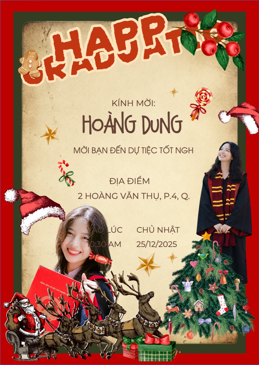 Mẫu Thư mời Tốt nghiệp giáng sinh — LayerPic
