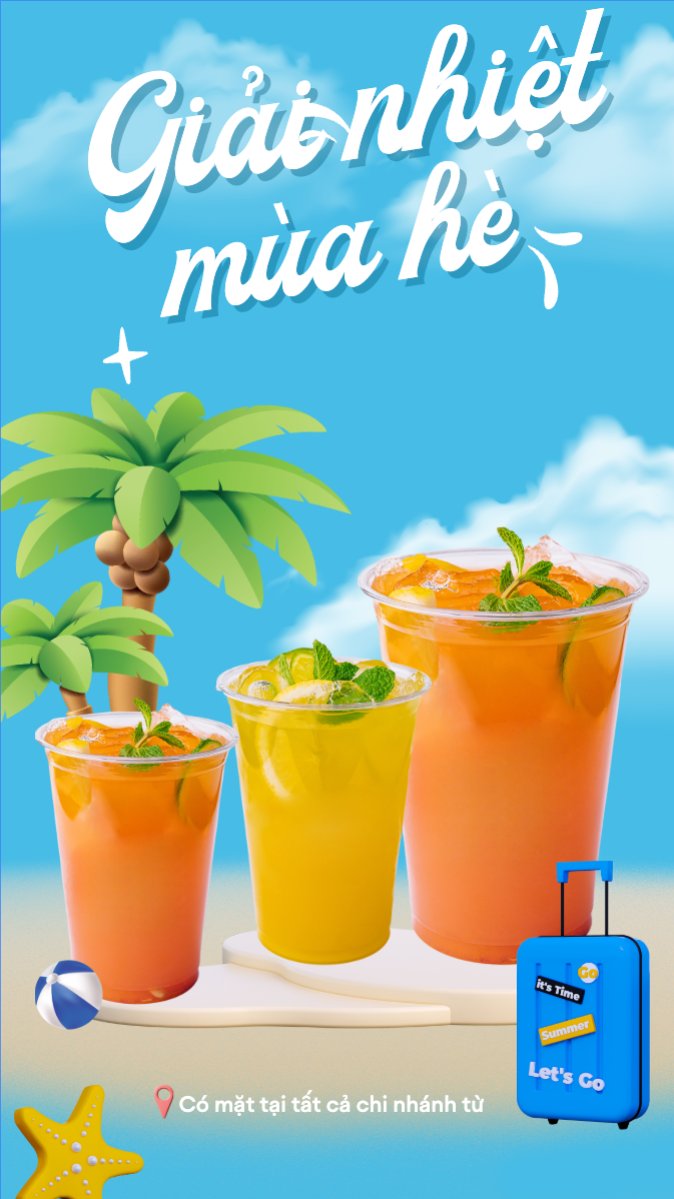 Mẫu Bài post MXH (9:16) Nước ép, nước uống, juice, giải khát, F&B, drink, dễ thương, hiện đại,modern — LayerPic