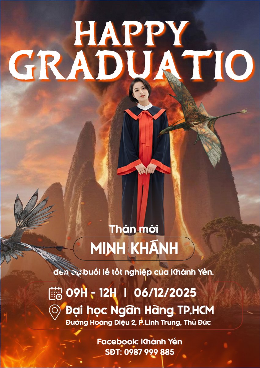 Mẫu Thư mời Happy graduation phiên bản Avatar — LayerPic